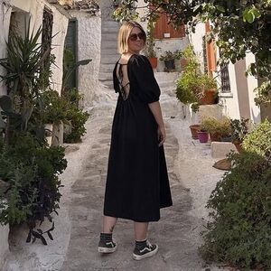 Open Back Black Dress